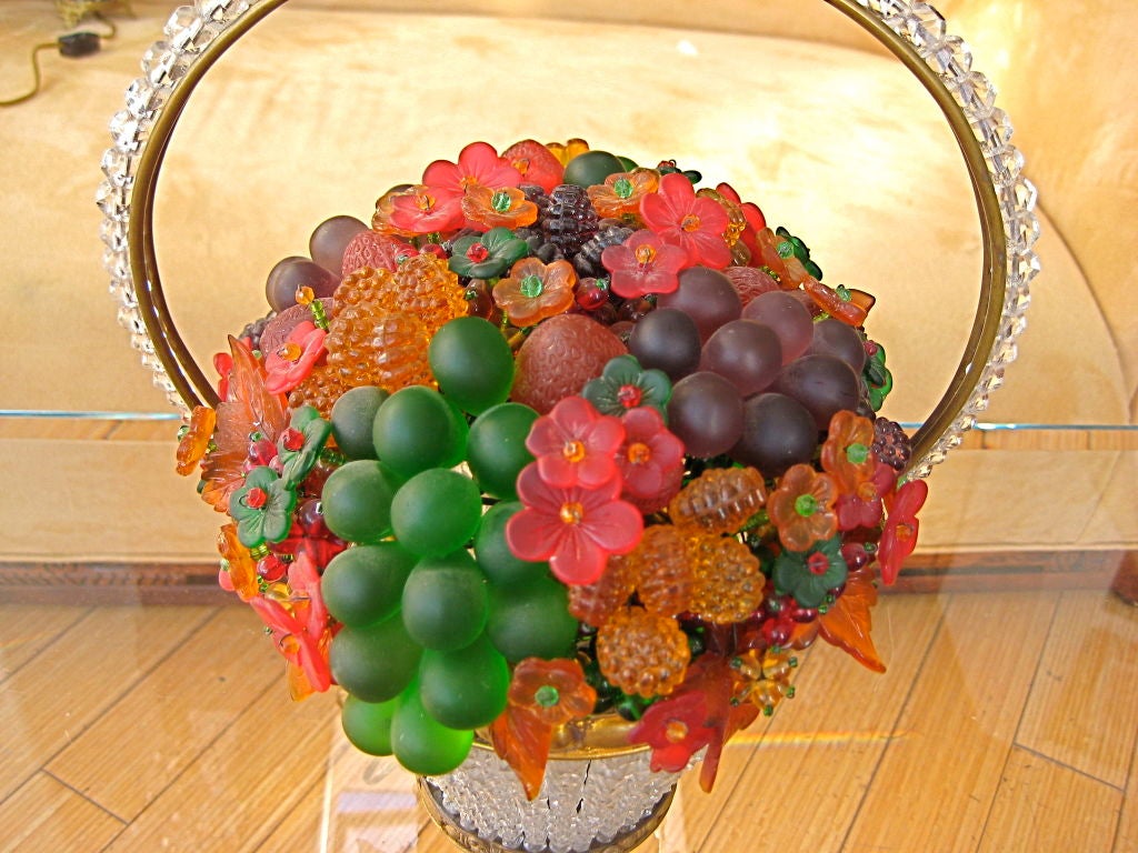 Czech Exceptional Lighted Glass Fruit Basket