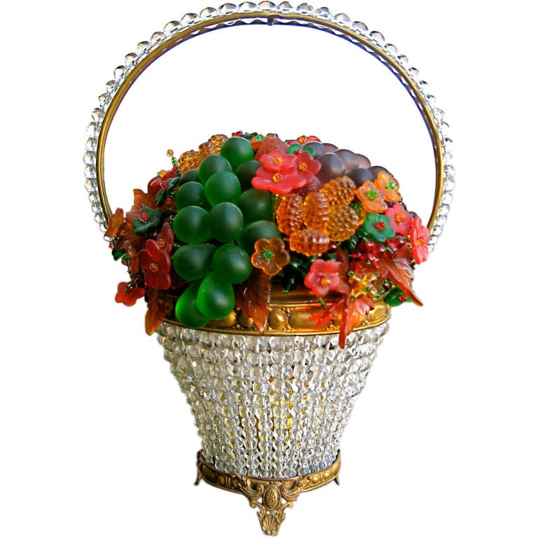 Exceptional Lighted Glass Fruit Basket