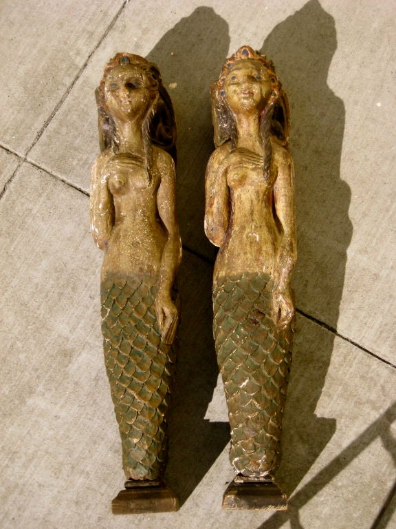 Beautifully carved pair of caryatides.