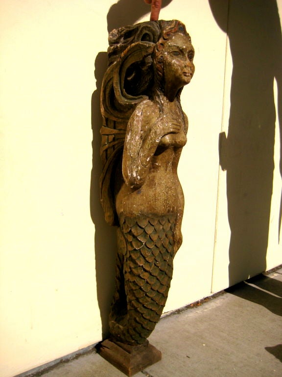French Pair of Carved Mermaids