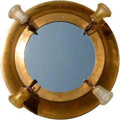 Giant Copper Lighted Porthole Mirror