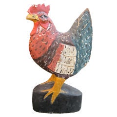 Folk Art Carved Chicken