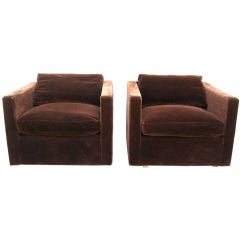 Pair of Club Chairs in Mohair
