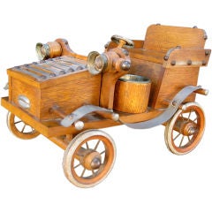 Antique Gentleman's Folk Art Humidor Car
