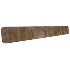 11' Long Mid Century "New Yorker" Teak Ferry Boat Sign