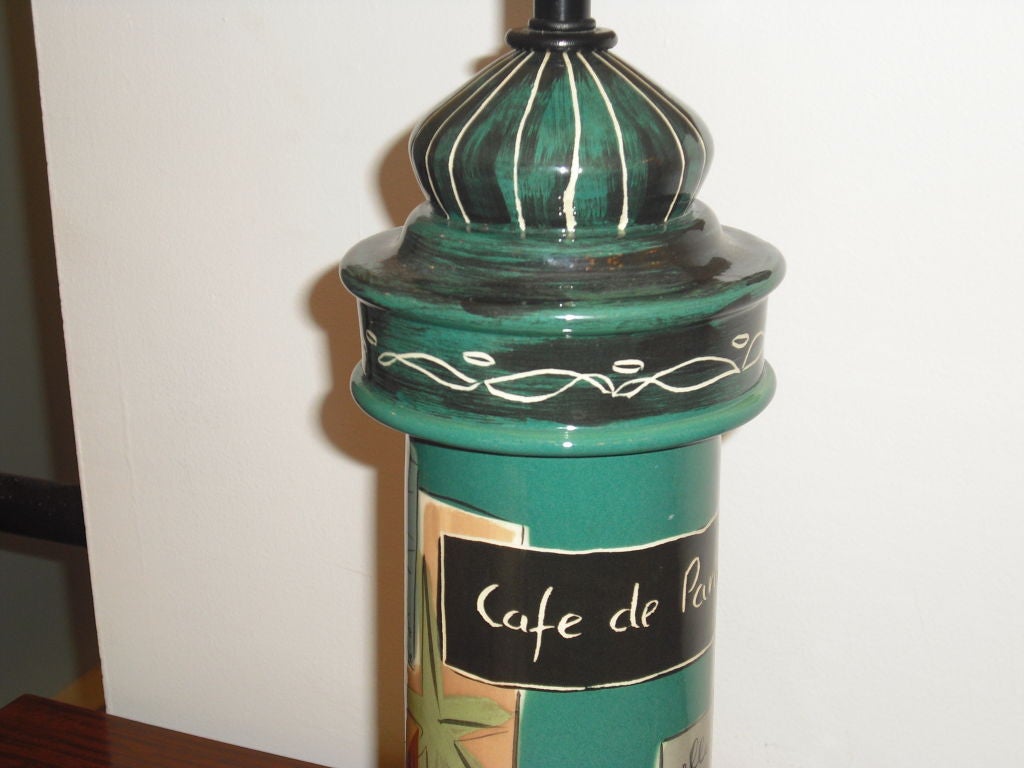 Ceramic Pair of California 1950s Marc Bellaire Lamps For Sale