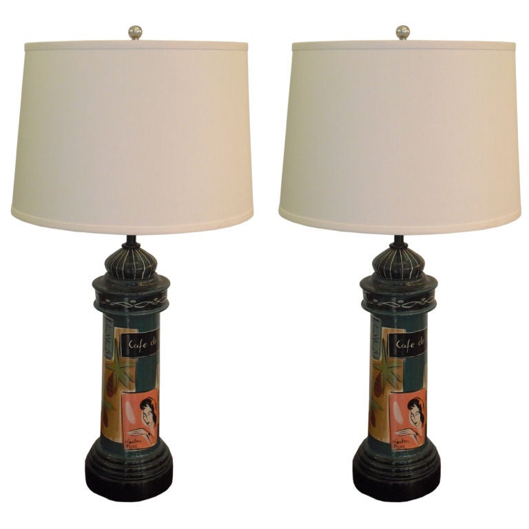 Pair of California 1950s Marc Bellaire Lamps For Sale