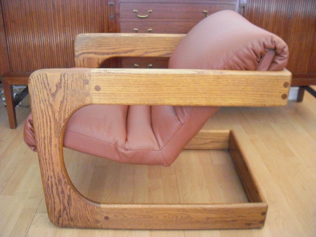 Late 20th Century Pair of Lou Hodges Leather Cube Chairs