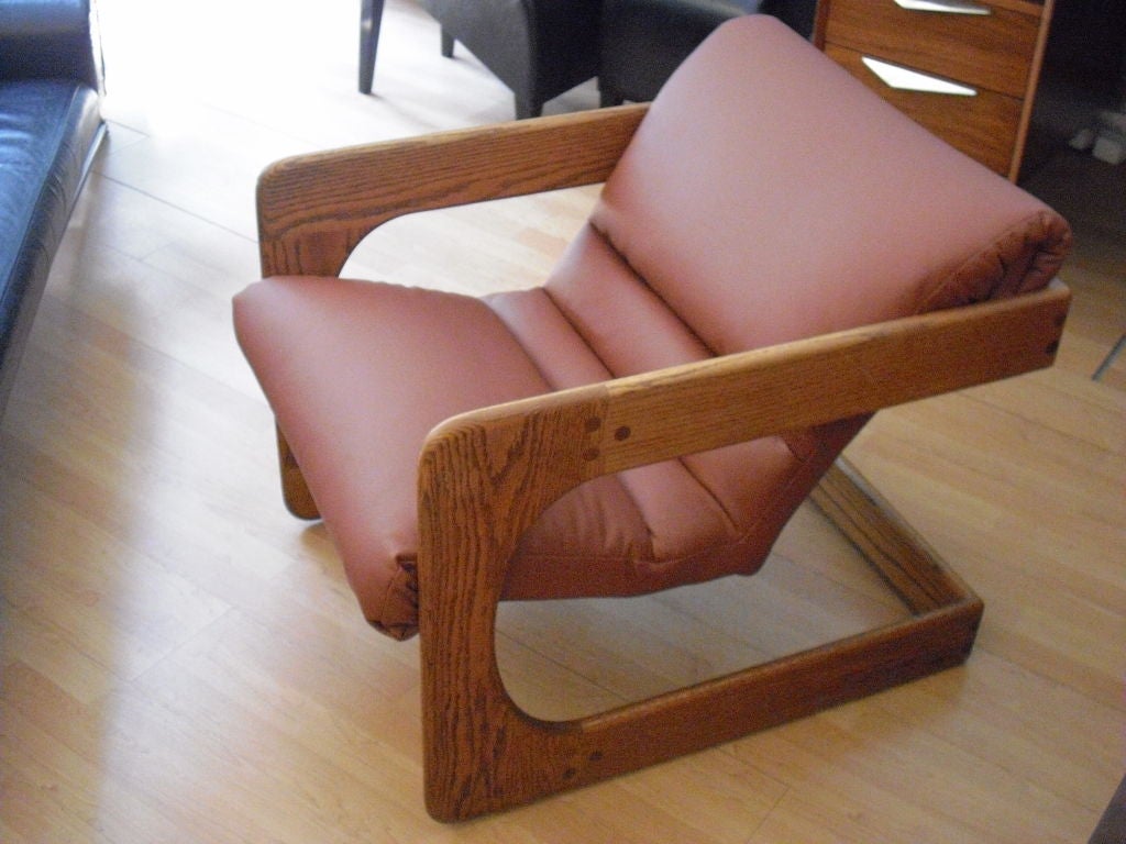 Pair of Lou Hodges Leather Cube Chairs 5