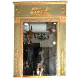 Empire Painted and Gilded  Trumeau Mirror