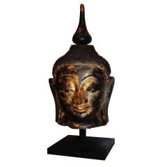 19thc. Carved Wooden Buddha