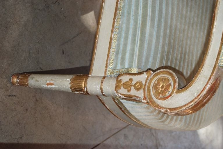 18th Century and Earlier Pair Consulate Painted and Gilded Jacob Chairs