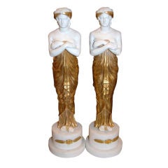 Pair Old Paris Porcelain Statuettes