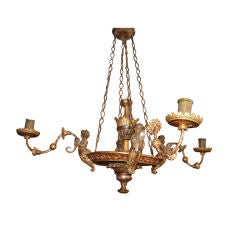 18thc. Wood and Tole Chandelier