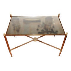 Antique Art Deco Smoked Mirror Coffee Table