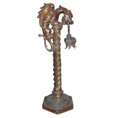 19th c. Gargoyle Oil Lamp