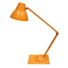Mid Century Orange Metal Desk Lamp by Jay Monroe for Tensor