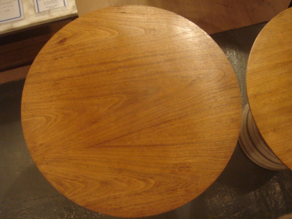Walnut & Ceramic Side Table by Jon Van Koert for Drexel In Excellent Condition In New York, NY