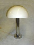 Chrome Table Lamp with White Plastic Dome Shade by Nessen