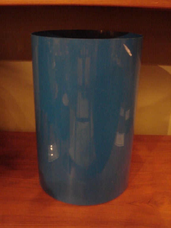 Bold Blue Wastebasket by Gio Stoppino for Kartell