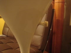 White Torchiere Floor Lamp by Nessen