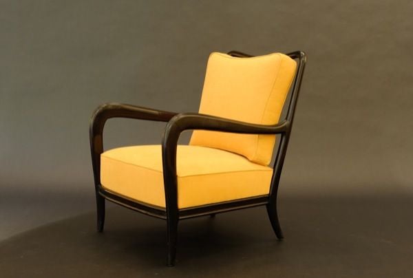 PAIR OF ITALIAN 1940'S ARMCHAIRS  attrib. to Guglielmo Ulrich