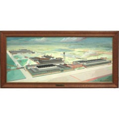 Vintage AN AMERICAN PAINTING OF THE ANACONDA AMERICAN BRASS FACTORY