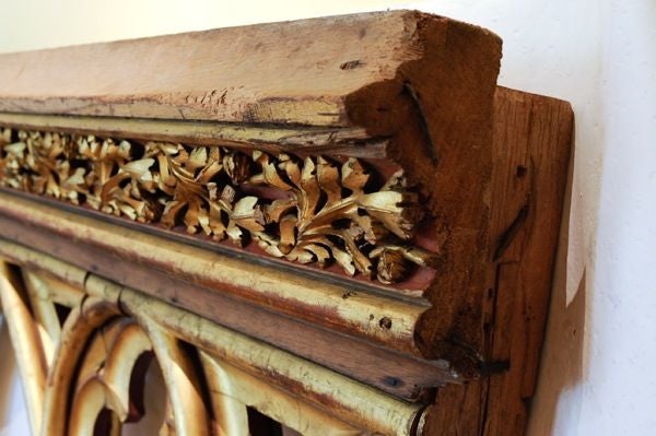 MONUMENTAL SPANISH NEO-GOTHIC CARVED CEDAR ARCHITECTURAL ELEMENT