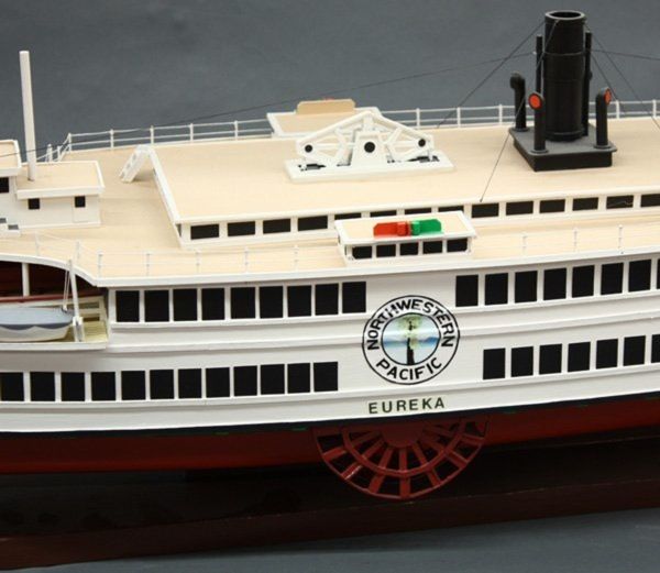 20th Century AMERICAN WOODEN HULLED MODEL OF THE PADDLE STEAMER 'EUREKA' For Sale