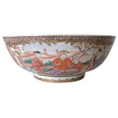 FINE CHINESE EXPORT PORCELAIN 'MANDARIN' PUNCH BOWL