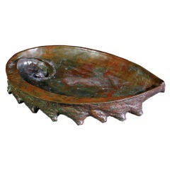 JAPANESE PATINATED BRONZE  ABALONE SHELL FOR FLORAL ARRANGEMENT