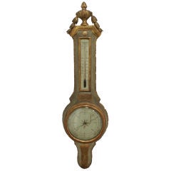 Painted and Gilt Wood Barometer