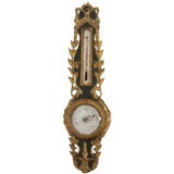 Louis XVI Style Painted and Gilt Wood Barometer