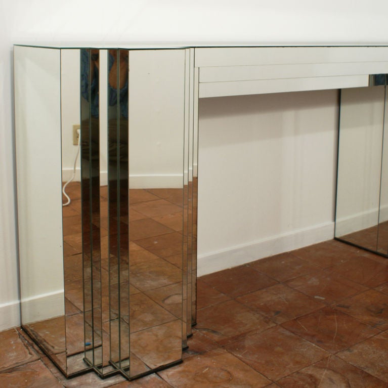 Vintage mirrored console supplied by Michael Taylor to a prominent San Francisco family (ldd)