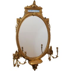 Antique English Oval Edwardian Girondle / Mirror