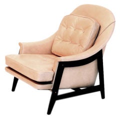 Edward Wormley leather Armchair Chair for Dunbar