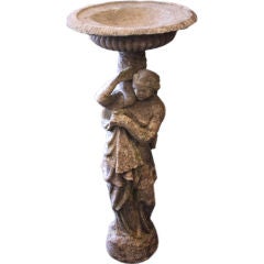 Antique French Garden Statue Birdbath