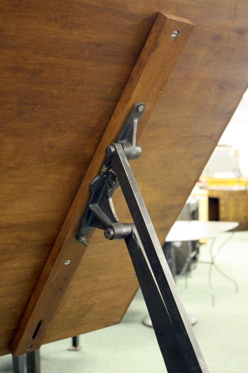 Mid Century French Architect's Table and Chair 3