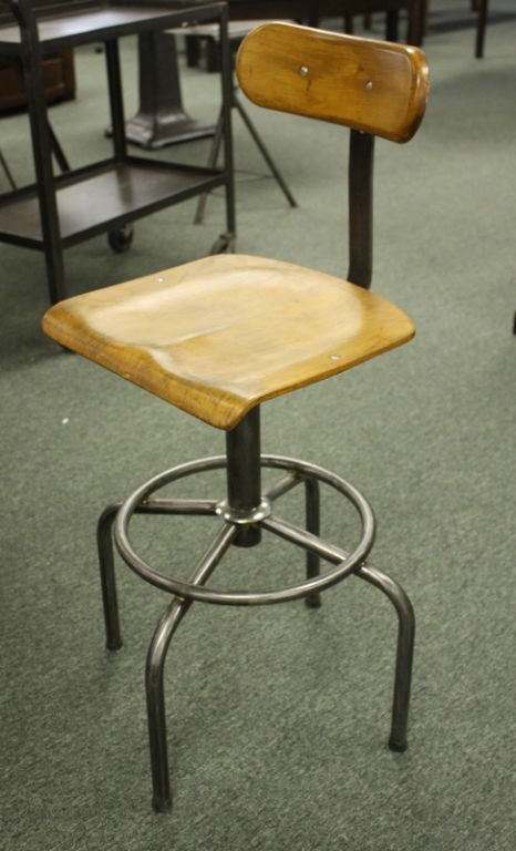 Mid Century French Architect's Table and Chair 5