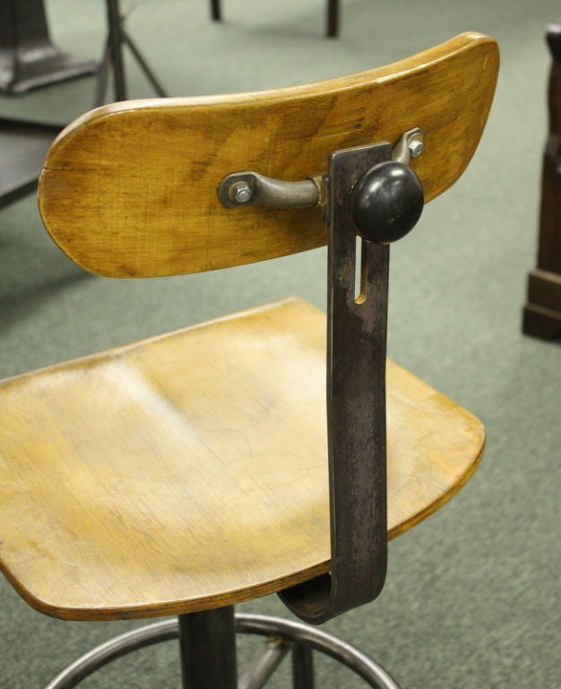 Mid Century French Architect's Table and Chair 6