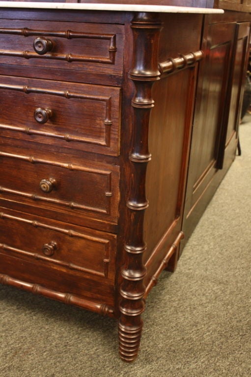 19th Century Antique French Faux Bamboo Commode