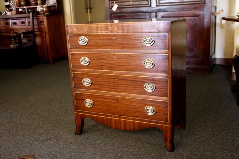 PAIR of Small Mahogany Chests with Tea Caddy Tops