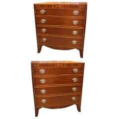 PAIR of Small Mahogany Chests with Tea Caddy Tops