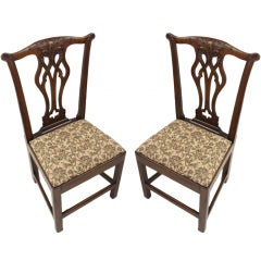 Pair of Beautifully Carved Period Chippendale Chairs