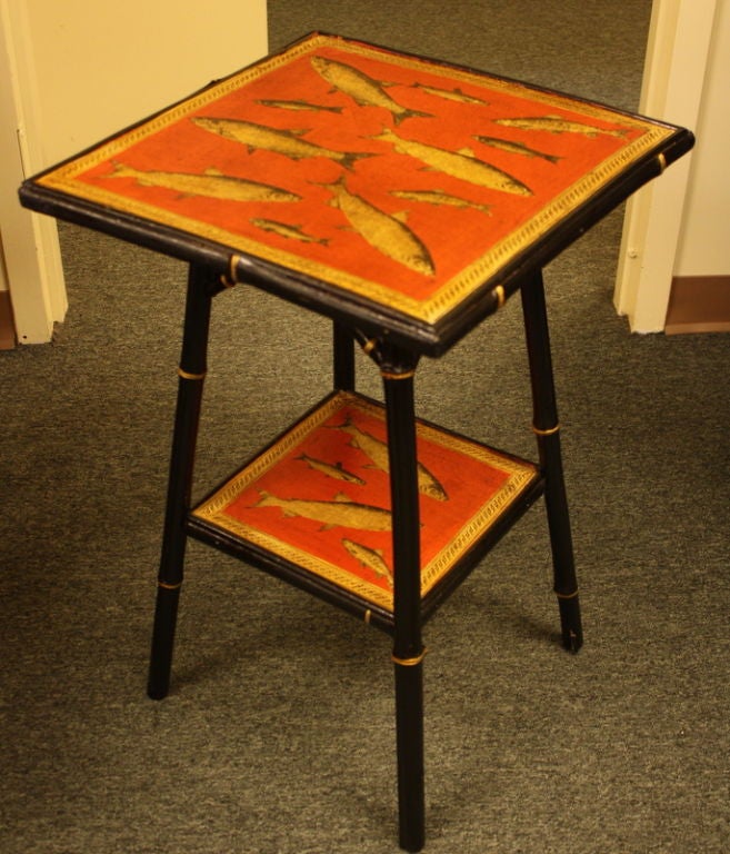 Fish Antique Bamboo Side Table