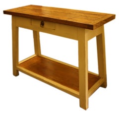 Thick Top Pine Potboard Server with Painted Base