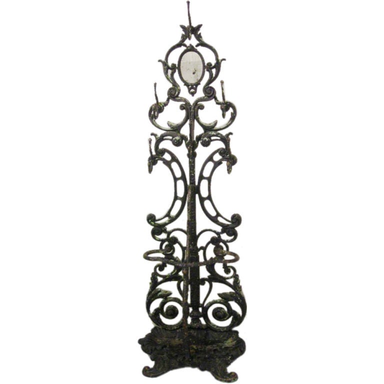 Antique French Cast Iron Hall Tree