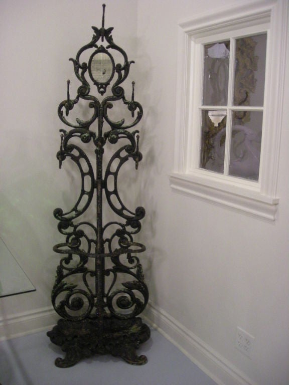 Antique French Cast Iron Hall Tree 1