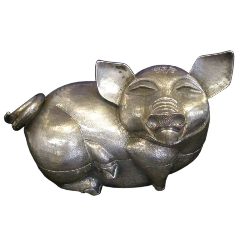 Cambodian Pig Sterling Silver Box