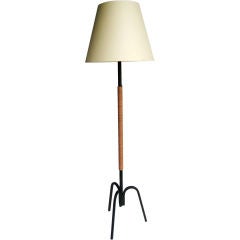 Leather Wrapped French Iron Floor Lamp